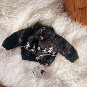 Cozy Wool Cardigan with Tree embroidery